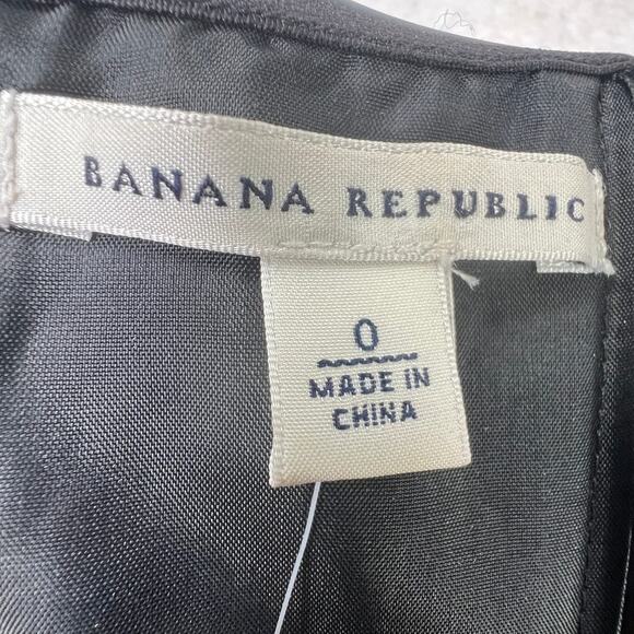 Banana Republic Strapless Floral Dress Linen Blend Black Size 0 Cocktail Chic - Picture 3 of 15